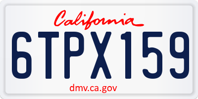 CA license plate 6TPX159