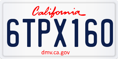 CA license plate 6TPX160