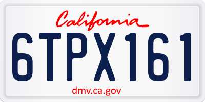 CA license plate 6TPX161