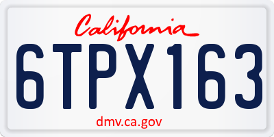 CA license plate 6TPX163