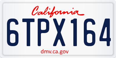 CA license plate 6TPX164