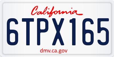 CA license plate 6TPX165