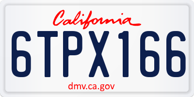 CA license plate 6TPX166