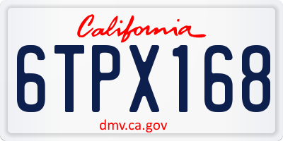 CA license plate 6TPX168