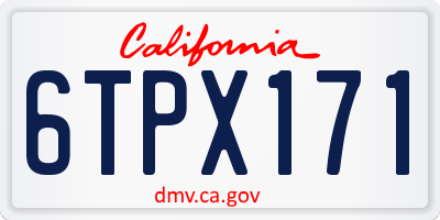 CA license plate 6TPX171
