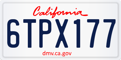 CA license plate 6TPX177