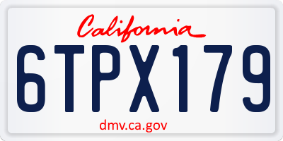 CA license plate 6TPX179