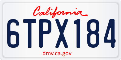 CA license plate 6TPX184