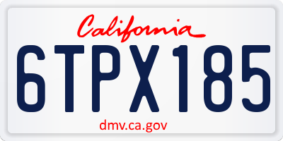 CA license plate 6TPX185