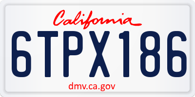 CA license plate 6TPX186