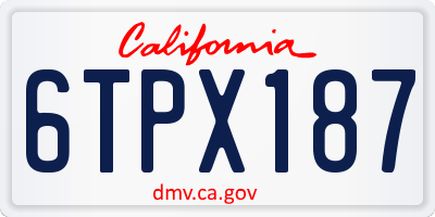 CA license plate 6TPX187