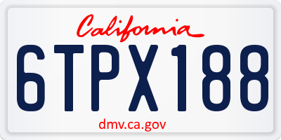 CA license plate 6TPX188