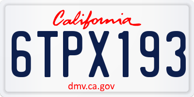 CA license plate 6TPX193