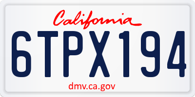 CA license plate 6TPX194