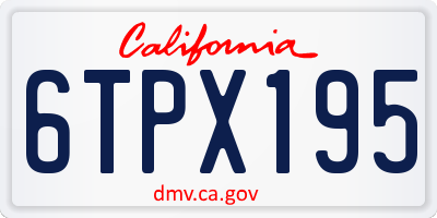 CA license plate 6TPX195