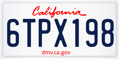 CA license plate 6TPX198