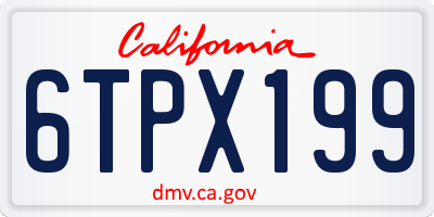 CA license plate 6TPX199