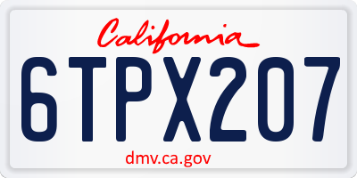 CA license plate 6TPX207