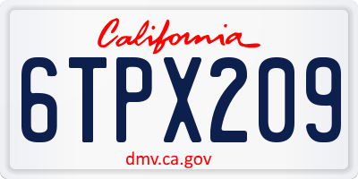 CA license plate 6TPX209