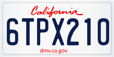 CA license plate 6TPX210