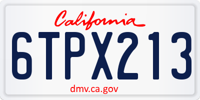 CA license plate 6TPX213