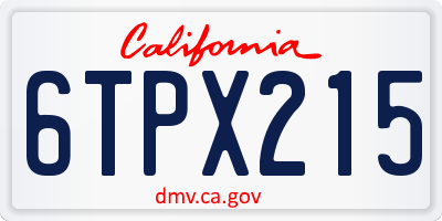 CA license plate 6TPX215