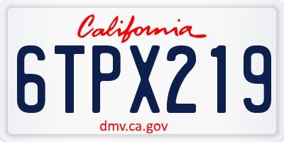 CA license plate 6TPX219