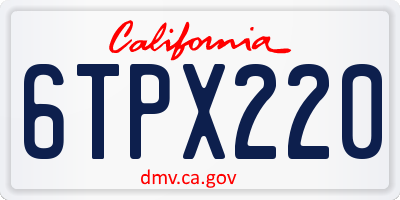 CA license plate 6TPX220