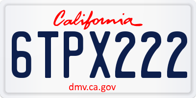 CA license plate 6TPX222