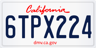 CA license plate 6TPX224