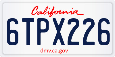 CA license plate 6TPX226