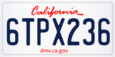 CA license plate 6TPX236