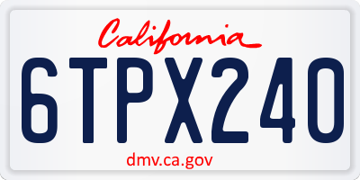 CA license plate 6TPX240