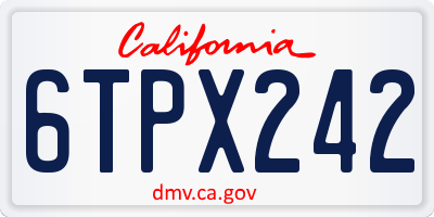 CA license plate 6TPX242