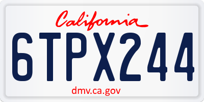 CA license plate 6TPX244