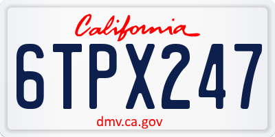 CA license plate 6TPX247