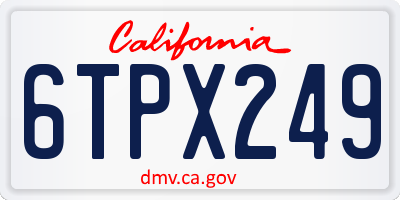 CA license plate 6TPX249