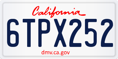 CA license plate 6TPX252