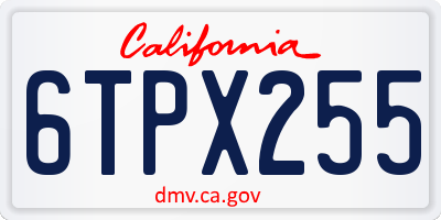 CA license plate 6TPX255