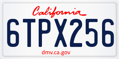 CA license plate 6TPX256