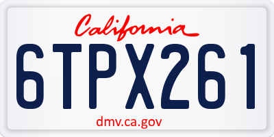 CA license plate 6TPX261