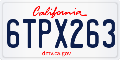 CA license plate 6TPX263