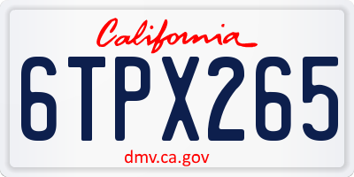 CA license plate 6TPX265