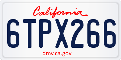 CA license plate 6TPX266