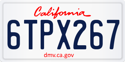 CA license plate 6TPX267