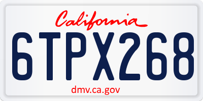 CA license plate 6TPX268