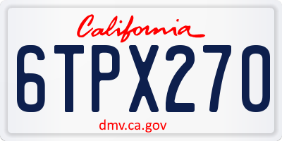 CA license plate 6TPX270