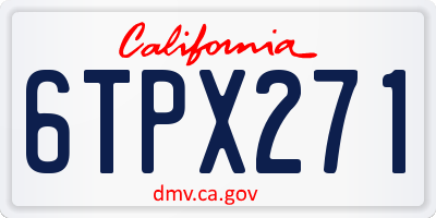 CA license plate 6TPX271