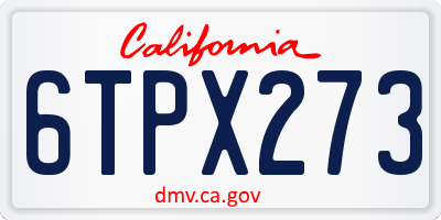 CA license plate 6TPX273