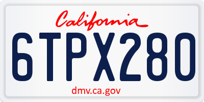 CA license plate 6TPX280